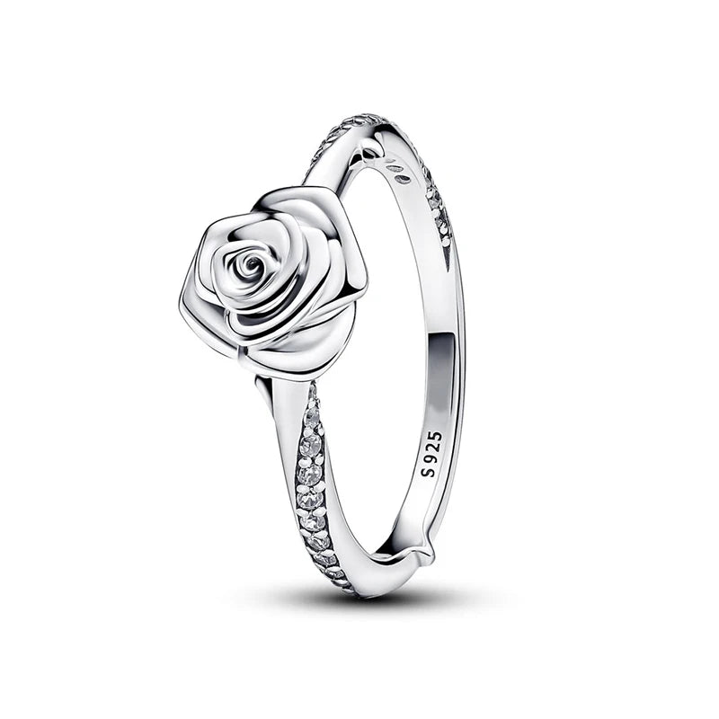 Rose Bloom Luxury Silver Ring
