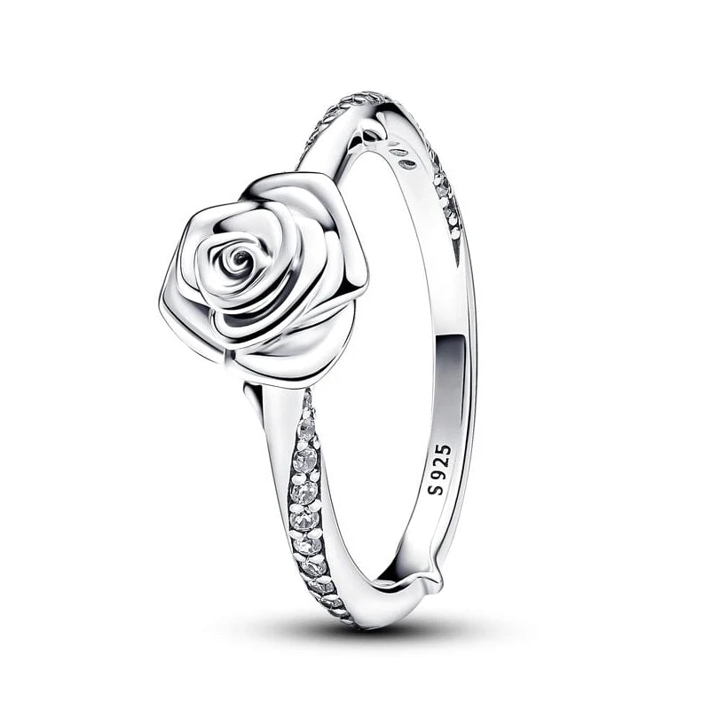 Rose Bloom Luxury Silver Ring
