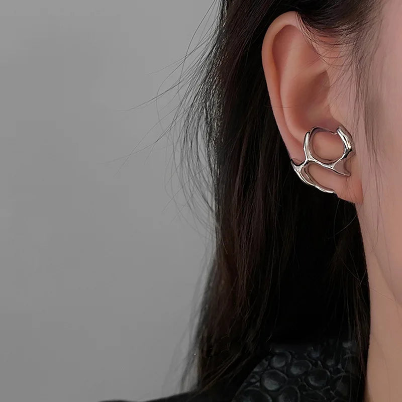 Irregular Liquid Clip Earrings