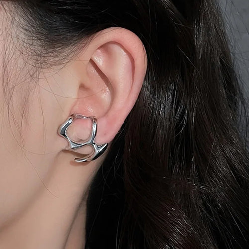 Irregular Liquid Clip Earrings