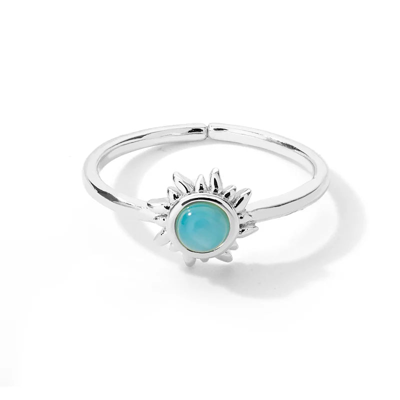 Opal Sun Ring – Gold Steel
