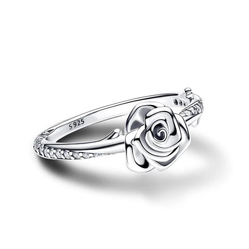 Rose Bloom Luxury Silver Ring