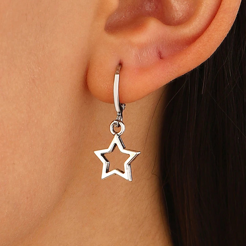 Cute Star Hoop Earrings